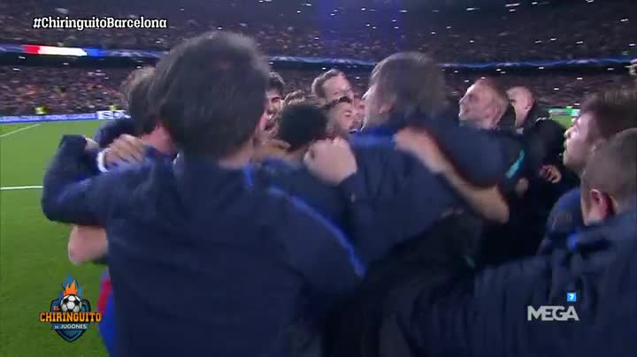 elchiringuitotv's tweet photo. ¡MUY ATENTO! Estamos viendo IMÁGENES de la CELEBRACIÓN del Barça en el césped tras la REMONTADA. ¡BRUTAL! #ChiringuitoBarcelona https://t.co/9TlZBIPbQS