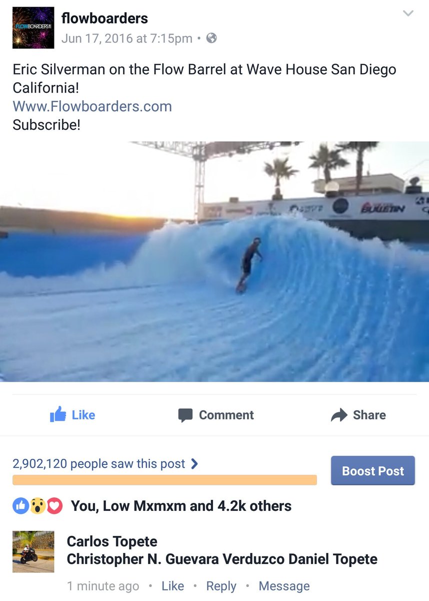 Flowboarders's tweet photo. Almost 3 million people saw Flowboarding this video of ours! @FlowRiderInc @WhiteWaterWest
#Flowbarrel #FlowRider https://t.co/pPcdWGDQWT https://t.co/7xYA9N0OtE