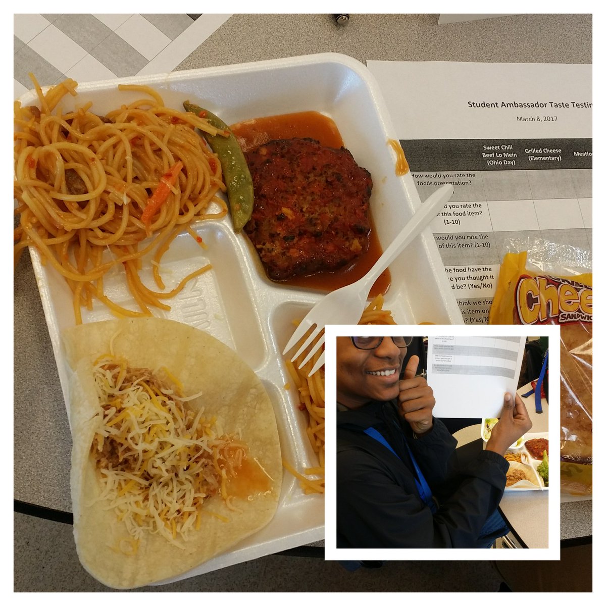mastone99's tweet photo. CCS ambassadors taste testing items for next school year's lunch menu. ..several items got a "thumbs up"! #CCSAmbassadors #SpiritOfCCS https://t.co/ScQvrjjlG1