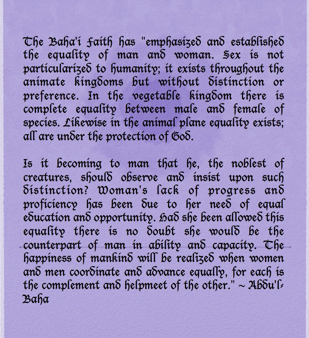 BahaiVision's tweet image. #EqualityMatters #InternationalWomansDay #IWD2017 #BeBoldForChange #Bahai #Equality