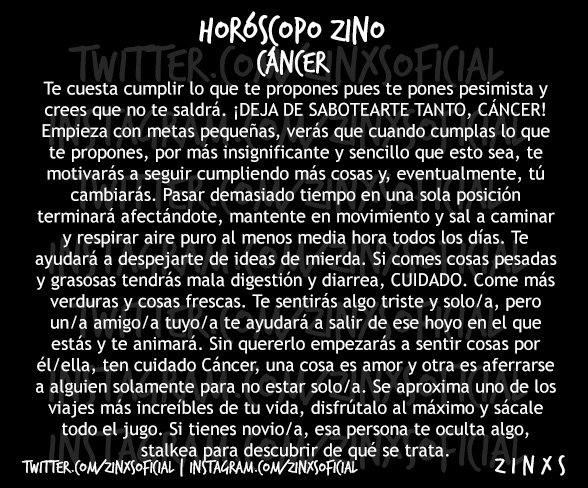 zinos__'s tweet photo. #HoróscopoZino #Cáncer https://t.co/BDyCMALJoQ
