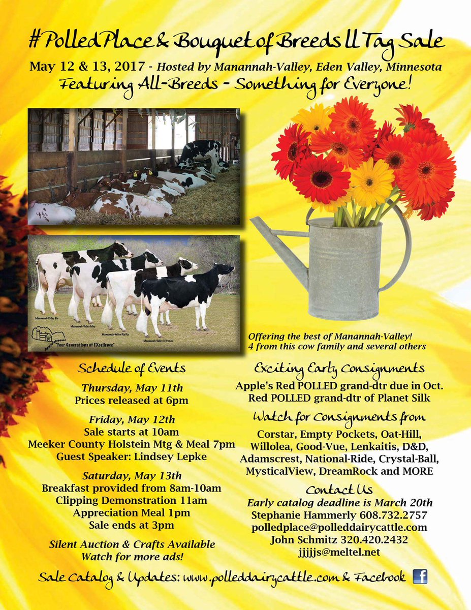 PolledPlace's tweet image. #PolledPlace &amp;amp; Bouquet of Breeds II Tag Sale is in May! Early catalog deadline is March 20th. #PolledPrices polleddairycattle.com