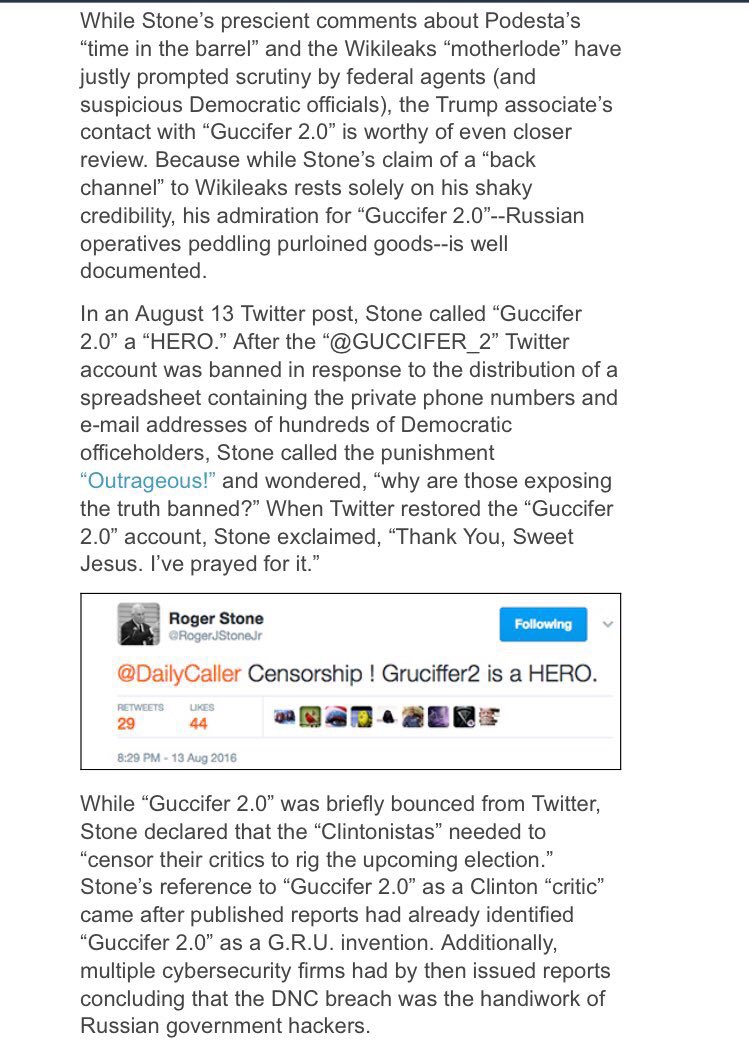 justin kanew on twitter roger stone s contact with guccifer 2 0
