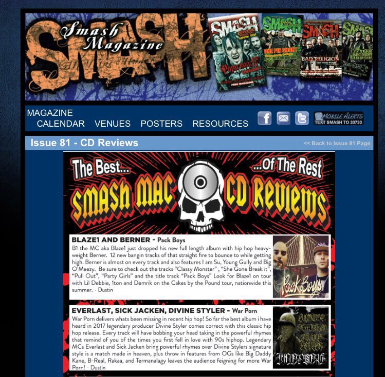 RHFACTOR's tweet photo. My people at @SmashMagazine know their stuff!! #WARPORN #ALBUMREVIEW @Divinestyler_1 @OGEverlast @SickJacken Online and in Print🥇@damato22 https://t.co/Ewbz78ZFPc