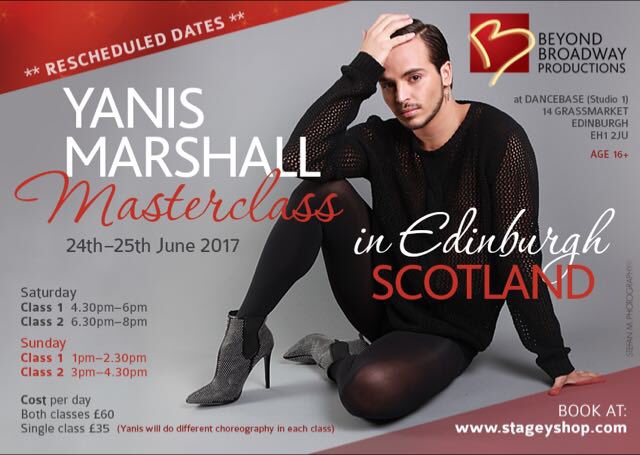 yanismarshall's tweet photo. Here are the new dates for EDINBURGH In SCOTLAND!!!! Again sorry for last time @BeyondBroadway2 ❤ https://t.co/3UUWoFGSC0