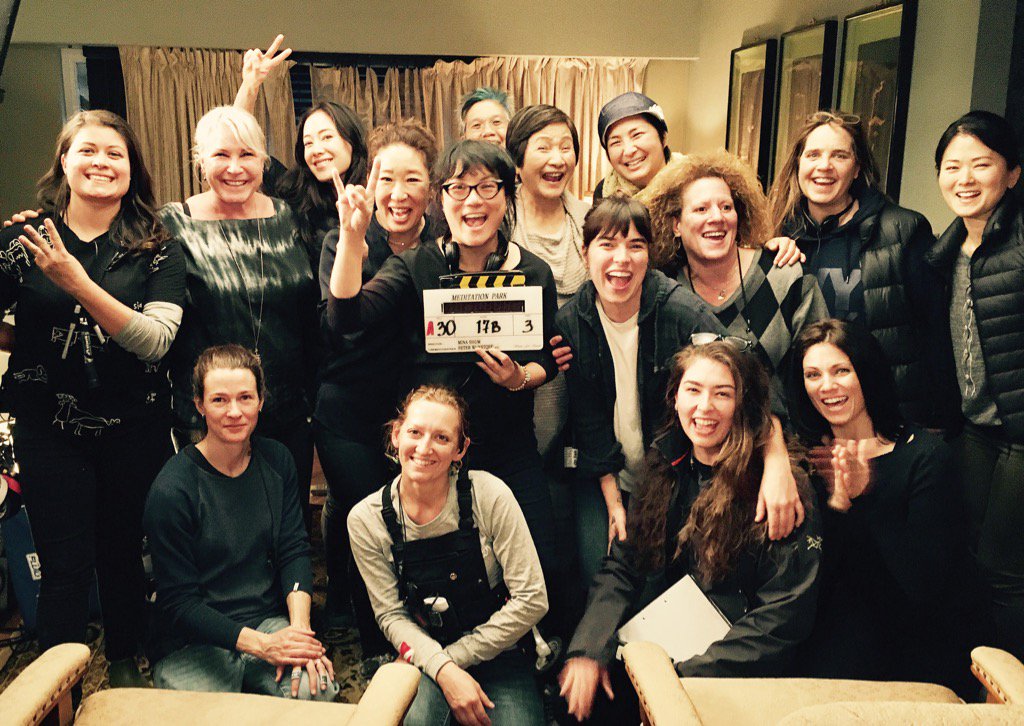 IamSandraOh's tweet photo. Making film w/ amazing women on #InternationalWomensDay can't think of a better way to spend my day! https://t.co/6wSeERErof