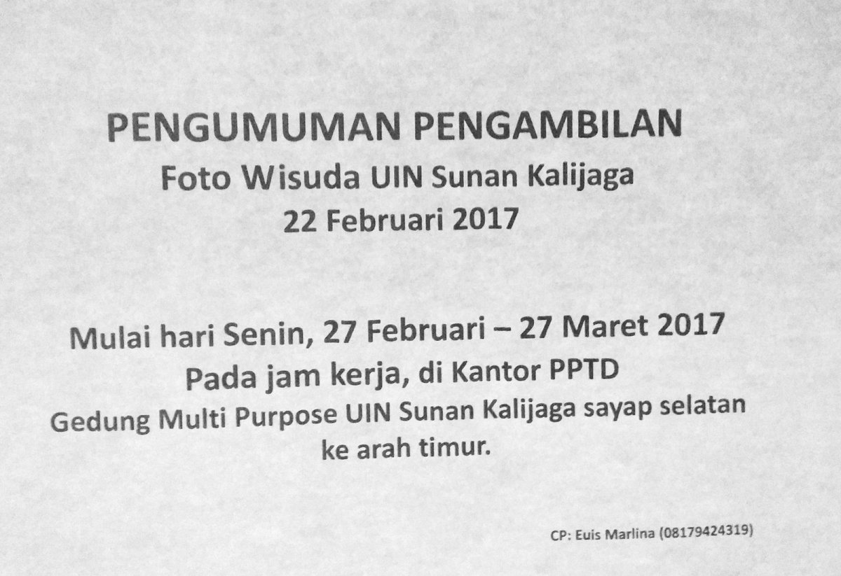 Pengambilan foto wisuda periode 22 Februari 2017 UIN Sunan Kalijaga. Dilayani 22 Feb s.d 27 March 2017.