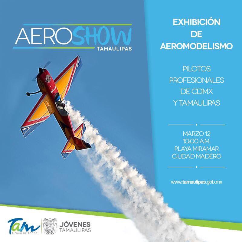 Este 12 de marzo te esperamos en 
#PlayaMiramar de Cd. Madero en el gran evento AEROSHOW entre Plaza Gobernadores y Glorieta de los Delfines