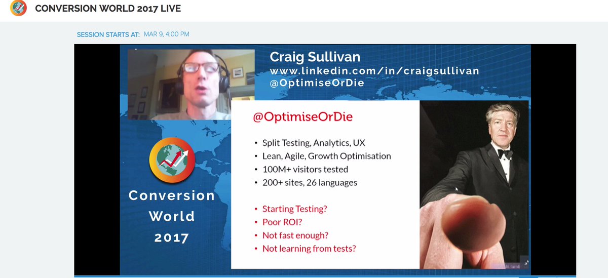 Conversion World 2017 kicks off in Australia/NZ and the far east with .<a href="/OptimiseOrDie/">Craig Sullivan</a> as the opening keynote #CW2017