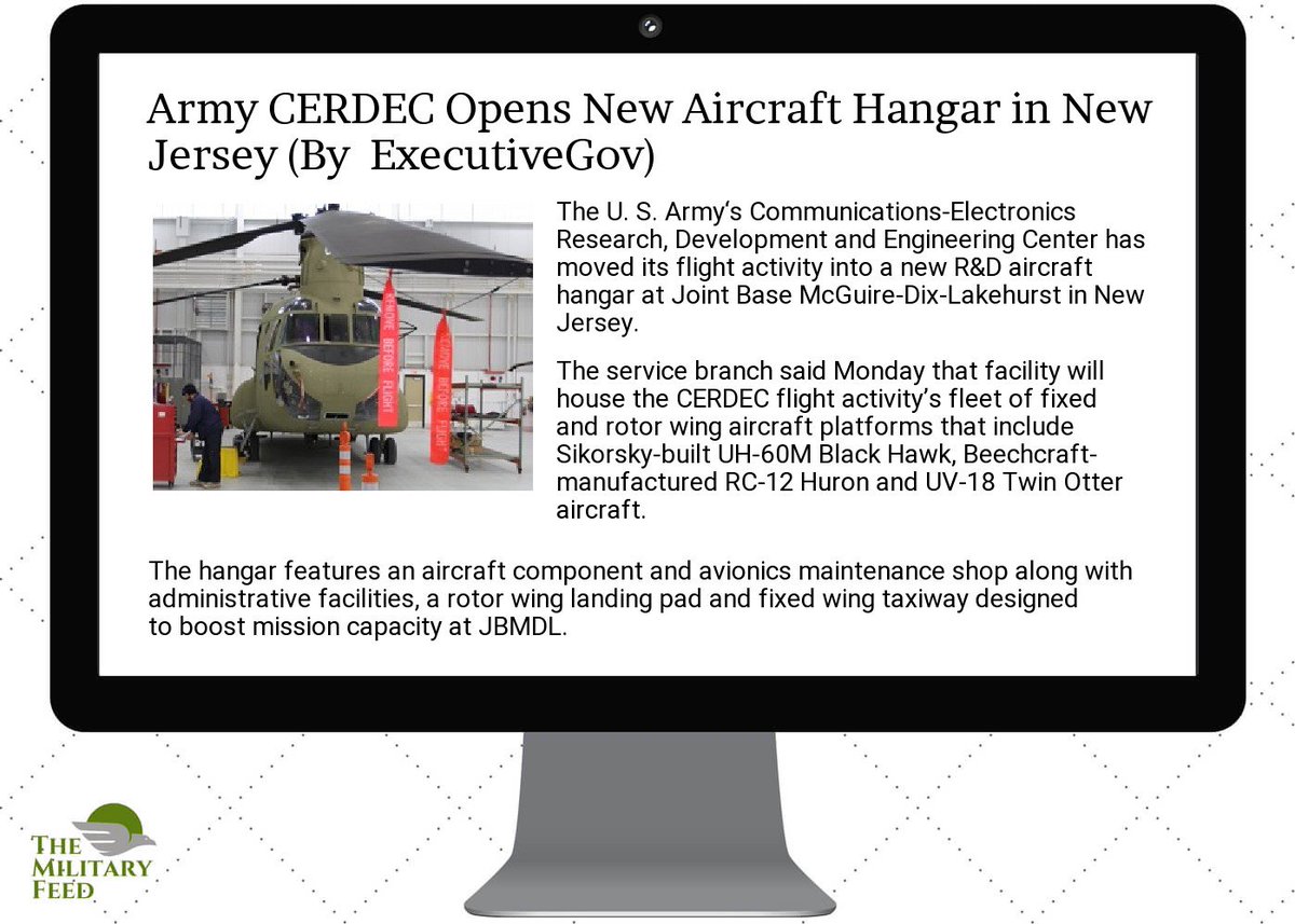 themilitaryfeed's tweet photo. #Defense #News App: https://t.co/IVgzeMPHoK ;  #army  #cerdec  #opens new  #aircraft  #hangar in new  #jersey https://t.co/bhnRycThbs
