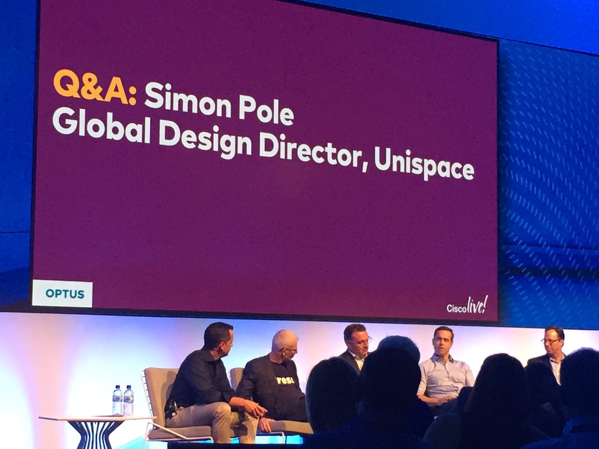 unispaceglobal's tweet photo. @simon_pole talking ecosystem of spaces to support #workplace flexibility today @CiscoLiveMEL #CLMel (it's about being agile) https://t.co/X0gUfrub7v