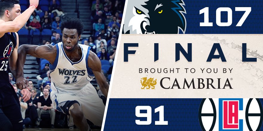Timberwolves's tweet photo. What a WIN! #PowerOfThePack https://t.co/RUMw4EuJaJ