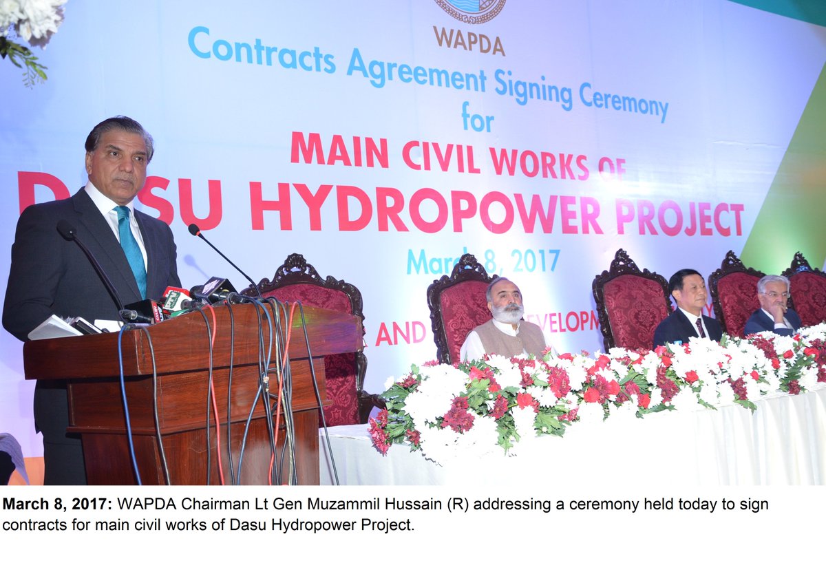 WAPDASICSR's tweet photo. #Dasu #Hydropower Project: #WAPDA signs two #contracts worth Rs. 180 billion for main civil works https://t.co/kI8E4Yp0Vu #civilworks #CGGC https://t.co/qd11eBGZVV