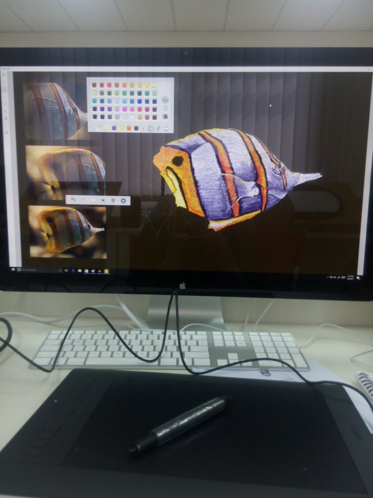 _azizuldean's tweet photo. harini kita belajar mewarna menggunakan wacom. cantik tak ikan saya? hiks https://t.co/pzvsirnHua