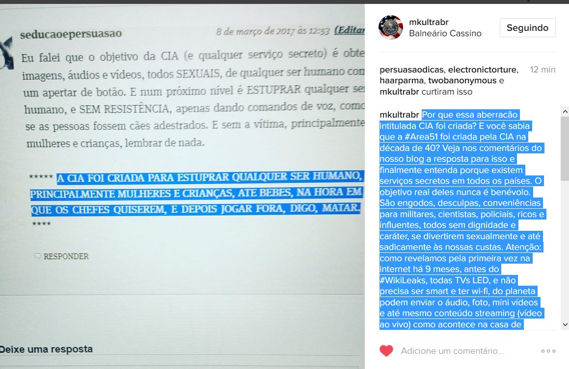 RaphaMRS's tweet photo. Finalmente a @CIA do @BarackObama está se esfarelando...   https://t.co/KWf4Uu8yQV  #WIKILEAKS #valut7 #mkultra #anonymous #CIAGATE #CIA https://t.co/v02sWvNcsC