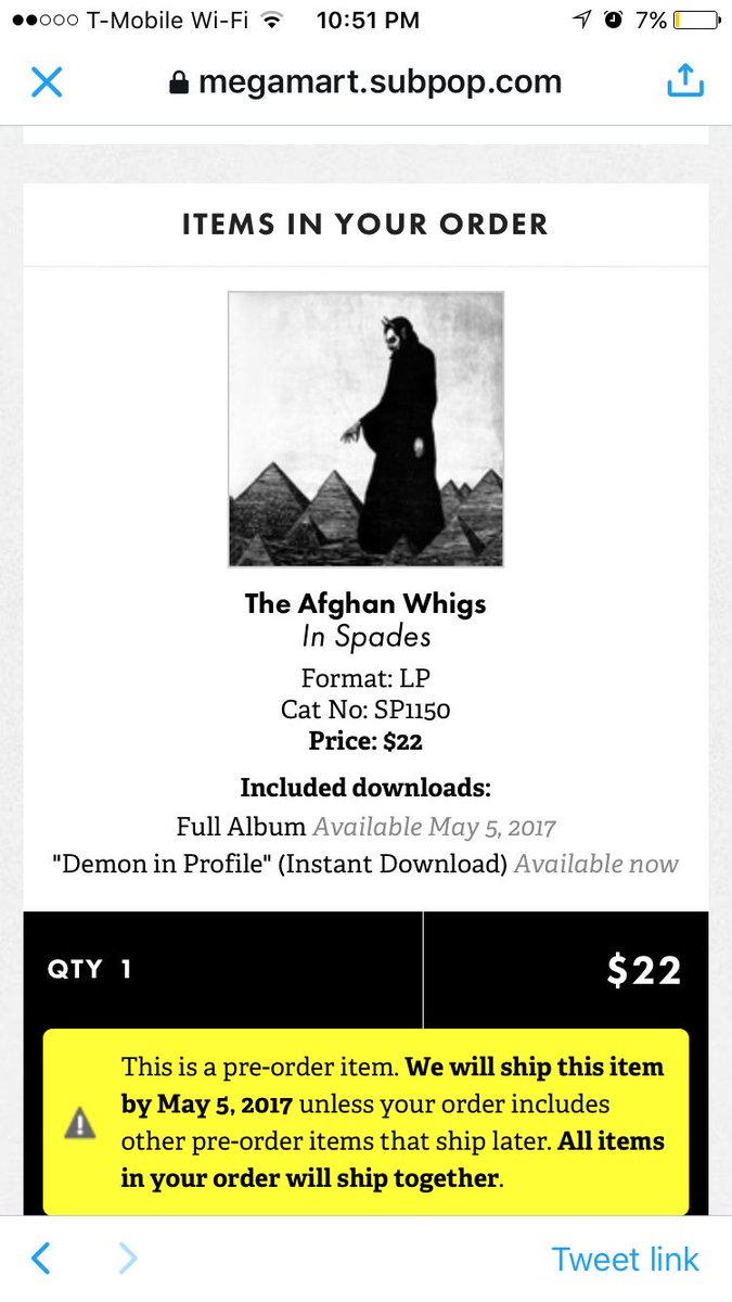 Ellejays123's tweet photo. Look @Elleays! Those @theafghanwhigs are slippery little suckers. Jumped right in my SupPop cart just for you! #theafghanwhigs #goddamnman https://t.co/3f2chcplGv