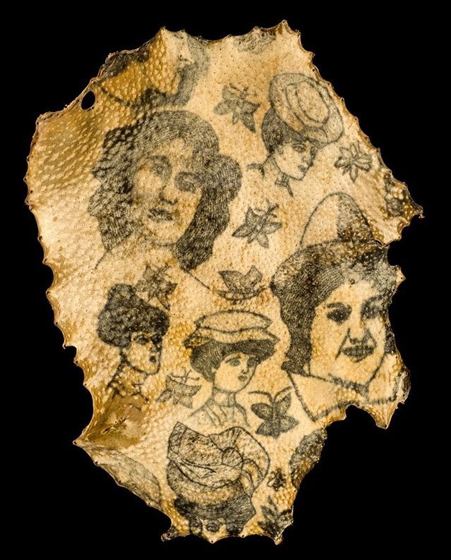 SeriousStrange's tweet image. Tattooed skin from c. 1900.