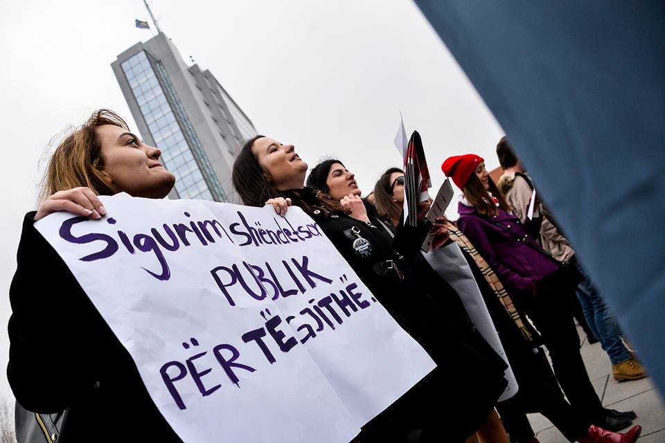 KGSCenter's tweet photo. Pictures from yesterday's march. In #Kosovo, we didn't celebrate, we MARCHed! #InternationalWomensDay #Prishtina #8MARCH2017 https://t.co/7qdRqrVT8c