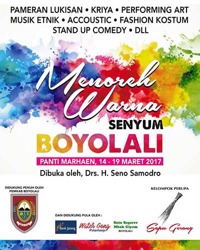 JogjaUpdate's tweet photo. Menoreh Warna Senyum Boyolali 14-19/03/17 https://t.co/Jo3u8Bk3wL https://t.co/NaWvbLgVse