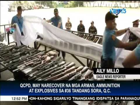 EagleNews's tweet photo. QCPD, may nerecover na mga armas, ammunition at explosives sa #36 T.Sora, Q.C. - https://t.co/eoYMxpvl8j https://t.co/DbLIlCxtKG