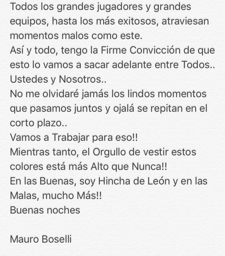 mauroboselli's tweet photo. Carta para el Aficionado de Leon https://t.co/nmZFwASRZH