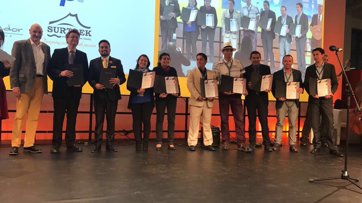 EcuaTravelTrade's tweet photo. Recognition event for Ecuadorian Enterprises awarded with TourCert Certification at the ITB Belrin 2017 #ITB2017 https://t.co/cR3xUvvU2I