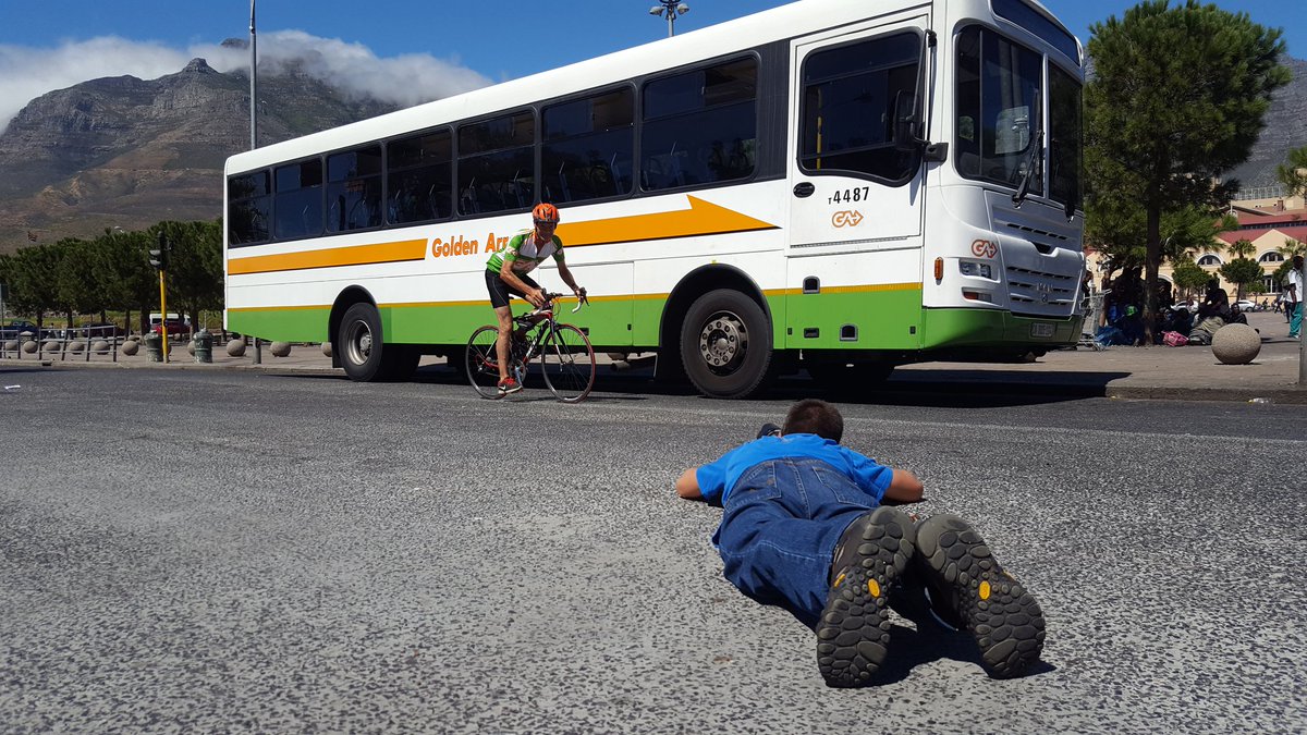 <a href="/TheCapeArgus/">Cape Argus</a> photographer really getting stuck into his job. LEGEND! 
Page 3 today
<a href="/GasantAbarder/">Zia</a> <a href="/LanceTheWitten/">Lance Witten</a> @GoldenArrowBus <a href="/adiel101/">Adiel</a>