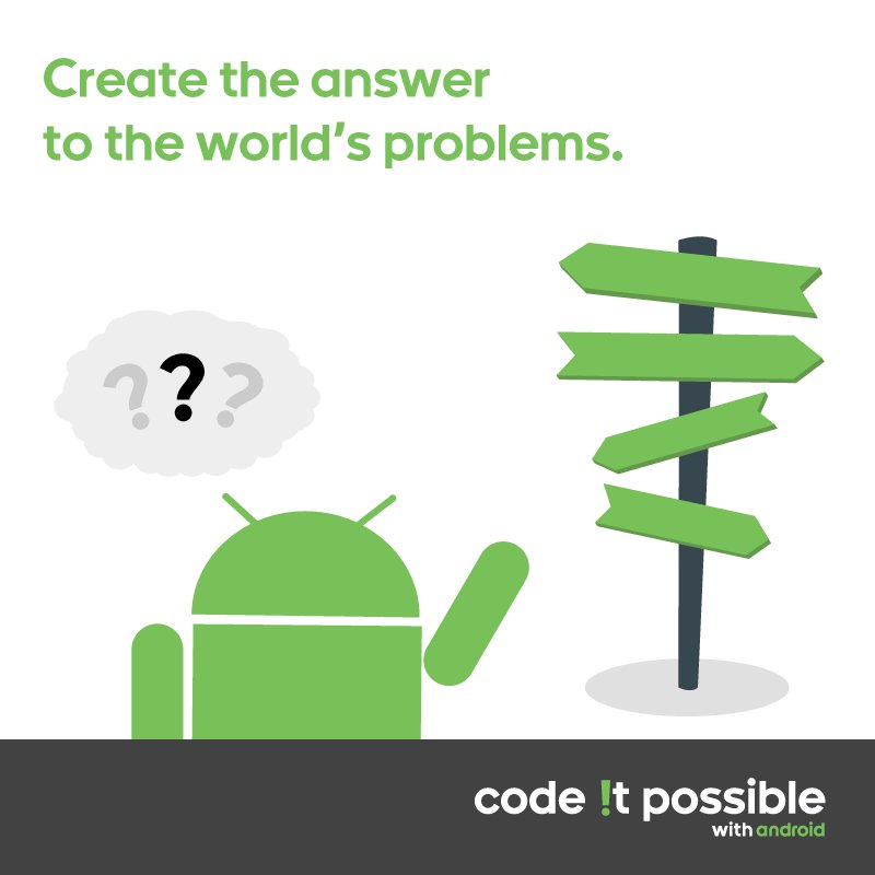 GoogleIndia's tweet photo. The possibilities with coding are infinite. #CodeItPossible with the Android Developer Fundamentals course. https://t.co/lQHf0QwwM1 https://t.co/QRmBLhvbIH