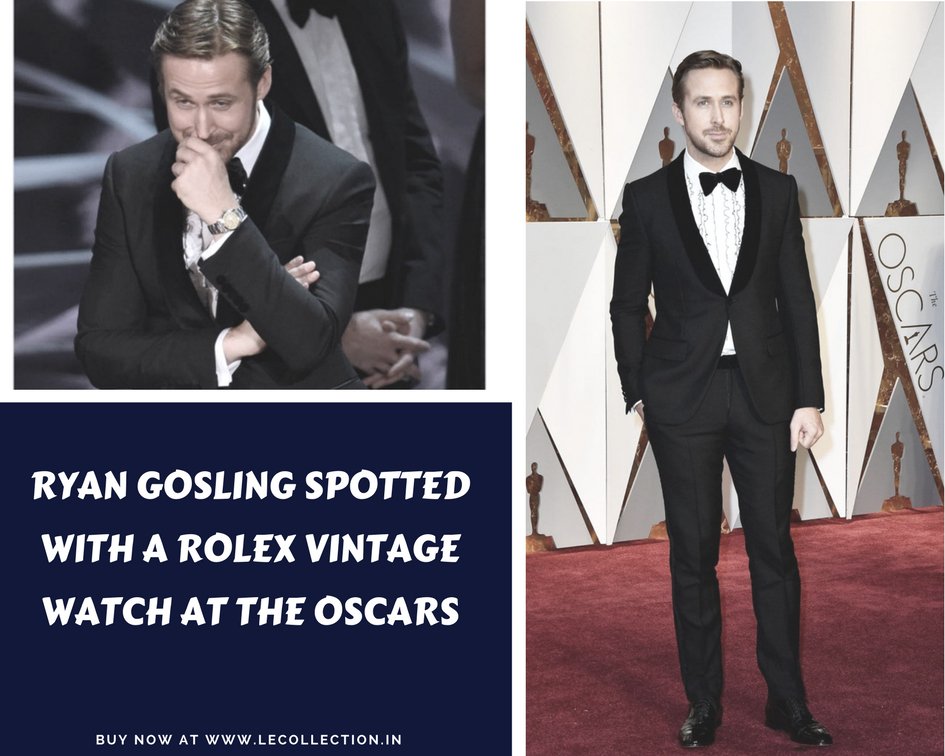 le_collection's tweet photo. Ryan Gosling was spotted wearing his favourite Vintage Rolex at the #oscars. For more watches visit our website : lecollection.in https://t.co/To3m74n9XW