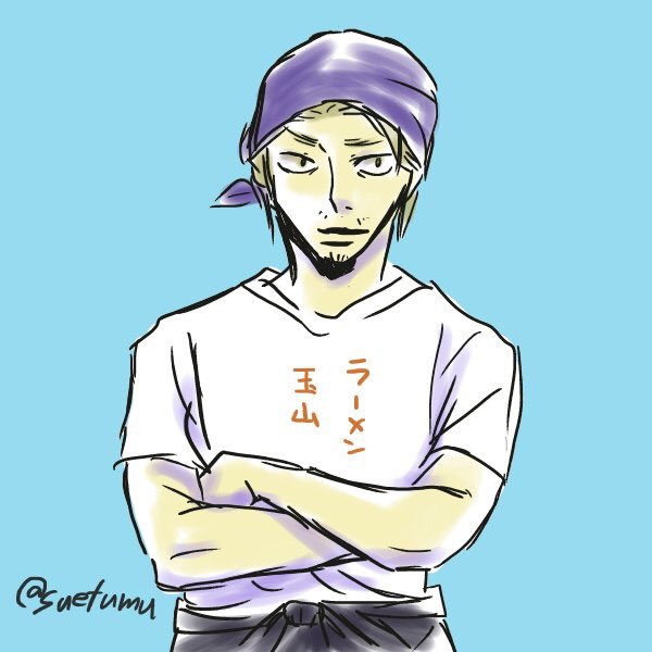 【<a href="/suetumu_1time/">花🌸漫画ライター</a> 】
玉さんはラーメン屋風エプロンが一番似合う #KVワンドロ・エプロン