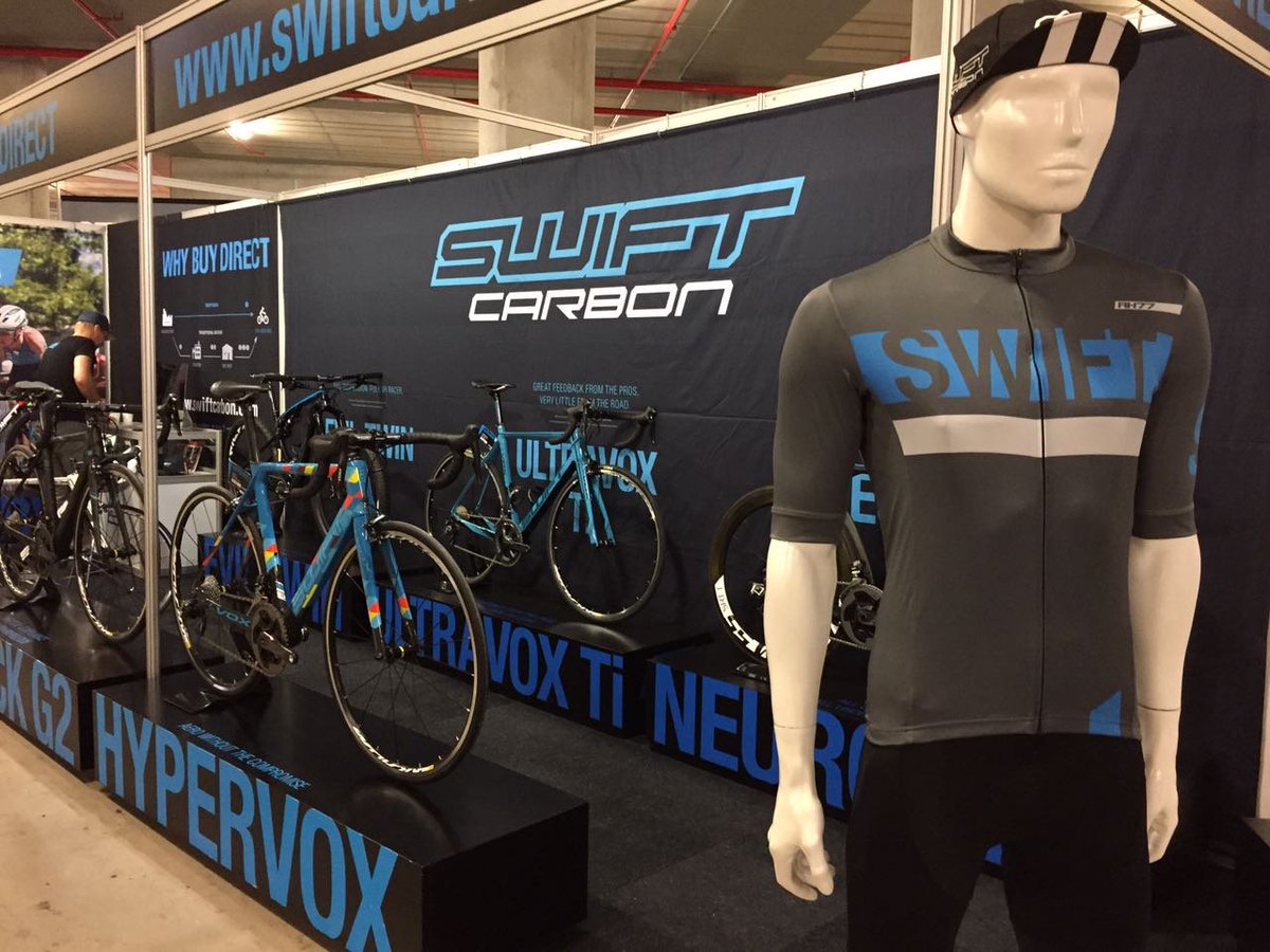 swiftcarbon's tweet photo. Our SwiftCarbon stand is up! We’re showcasing our world-class bikes at this year’s @CTCycleTour expo. See us at stand 69. https://t.co/Wu01RxwlFU