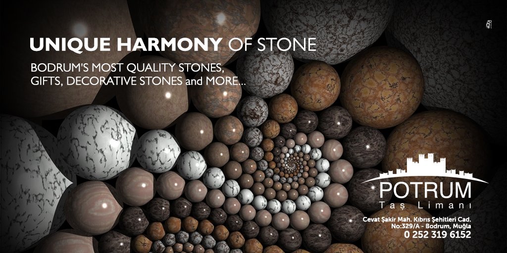 PotrumTasLimani's tweet photo. 0252 319 61 52 https://t.co/9jtGq36aLt
UNIQUE HARMONY OF STONE 
Bodrum's Most Quality Stones, Gifts, Decorative Stones and More...
#bodrum https://t.co/AEyeHixGNU