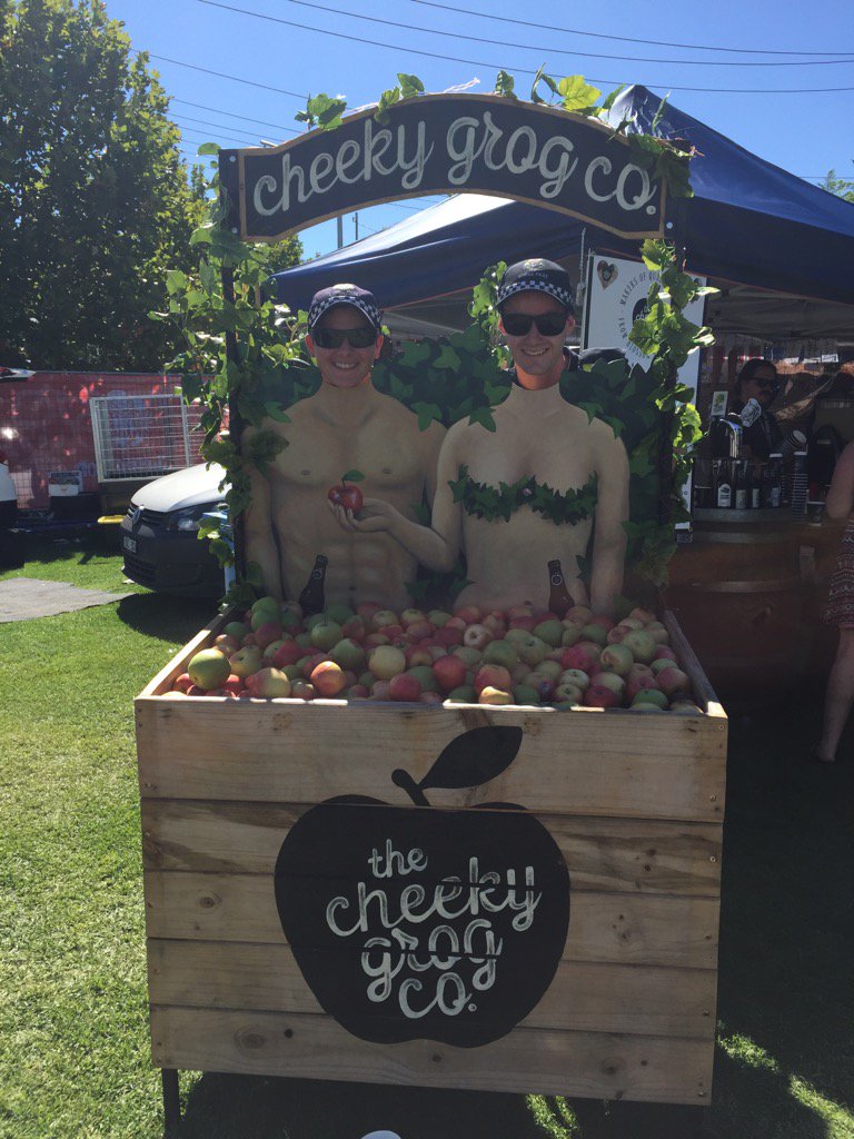 Great to see local force in cheeky mood!  Cidery open this long weekend Sat/Sun/Mon 12 to 5ish. <a href="/CheekyGrog/">Cheeky Grog Co</a>  #cider
