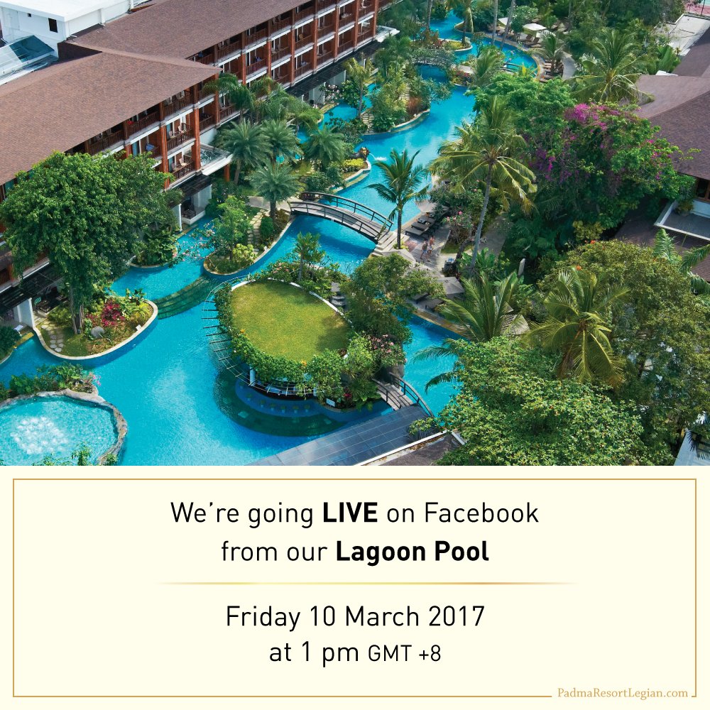 PadmaLegian's tweet photo. We're going live tomorrow, 10 March 2017 at 1pm Bali time from our Lagoon Pool. See you!
#padmalegian #padmaresort https://t.co/b9QLq3kb3N