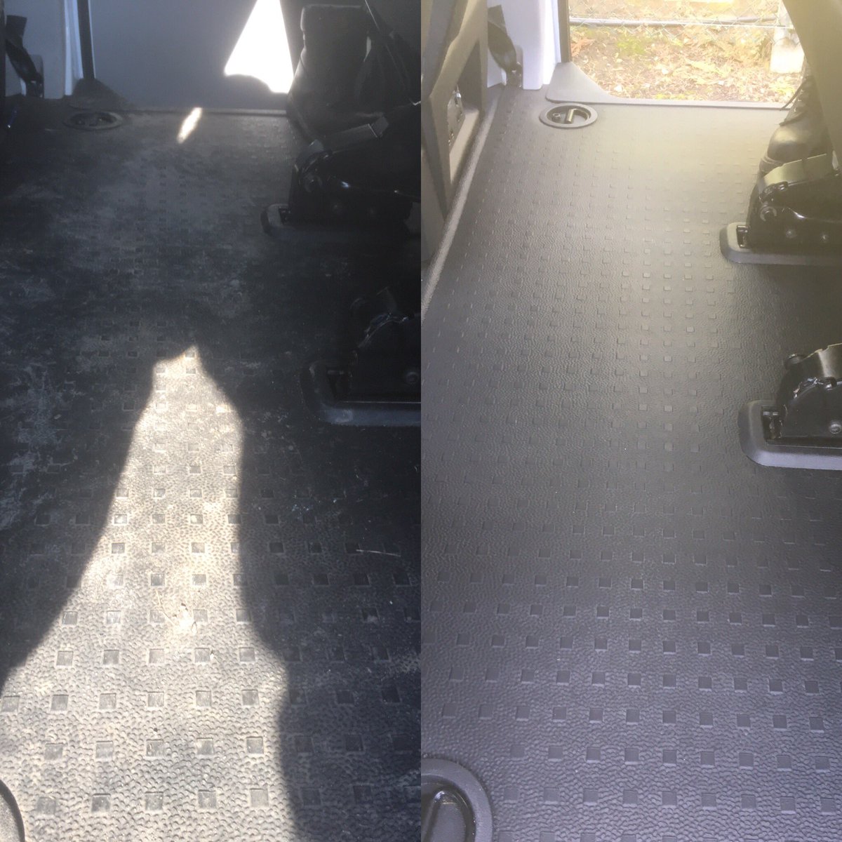 ianwalker81's tweet photo. #t5 #vwtransporter #interiorvalet #beforeandafter #vw #superinteriorcleaner #autoglym https://t.co/45NgbHhjwz