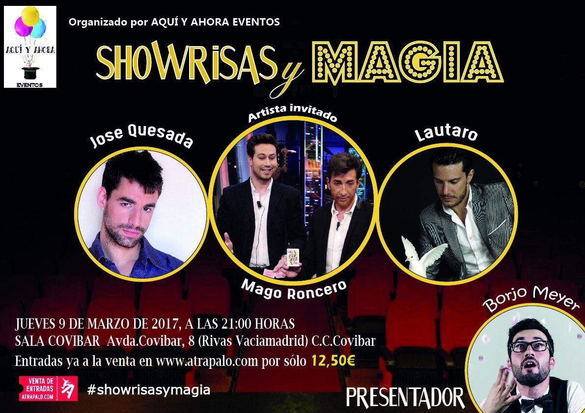¡Está noche a las 21h presentó en #RivasVaciamadrid el espectáculo #ShowrisasYMagia Puedes reservar en bit.ly/Showrisas