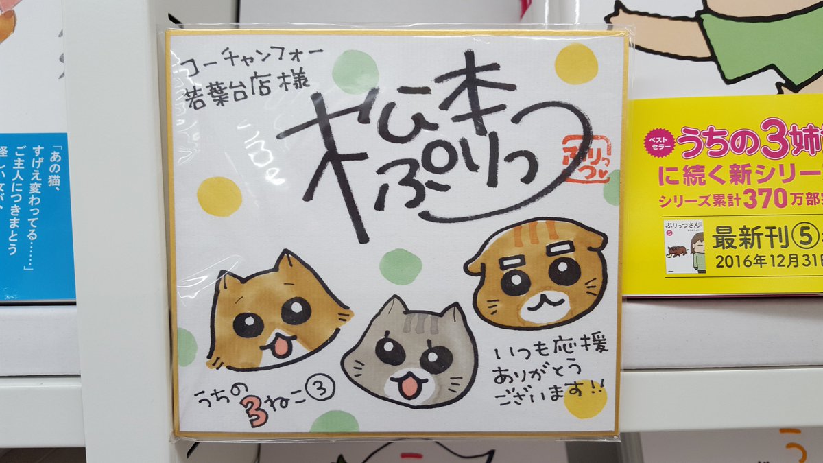 コーチャンフォー若葉台店 東京 松本ぷりっつ先生 3furlongpu の うちの３ねこ３巻 が ただいま入荷しました みぃ まる もじゃの3ねこと 3姉妹 父 母が巻き起こす 爆笑エピソード満載 大人から子供まで ほっこり癒されまくりの一冊