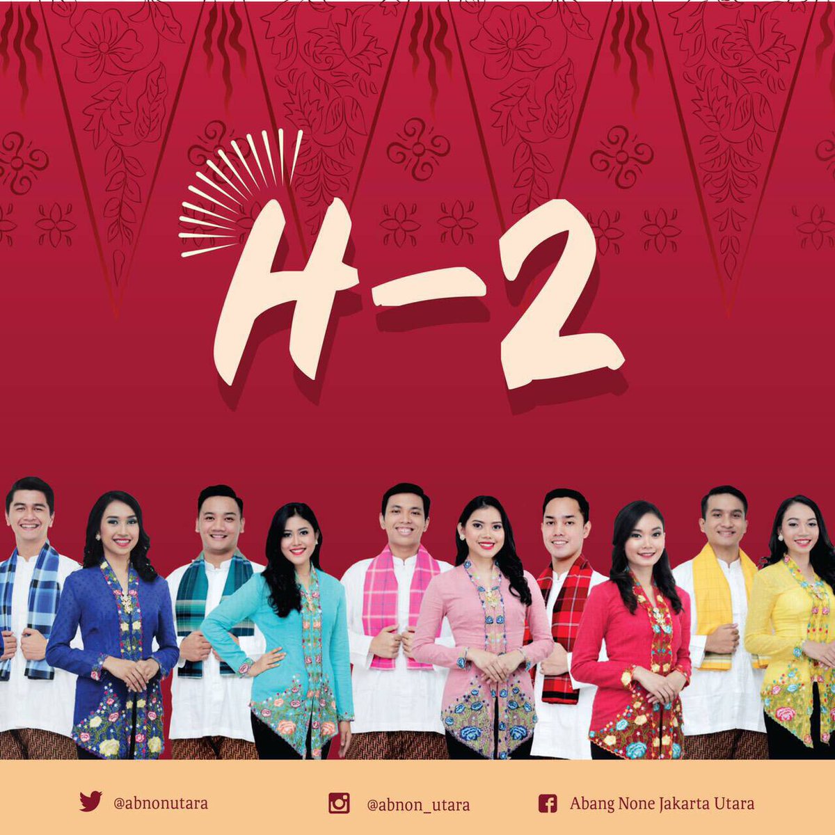 H-2 menjelang Pemilihan Abang None Jakarta Utara 2017 loh! Yuk msh ada waktu untuk menjadi bagian dari Abang None Jakarta Utara :)