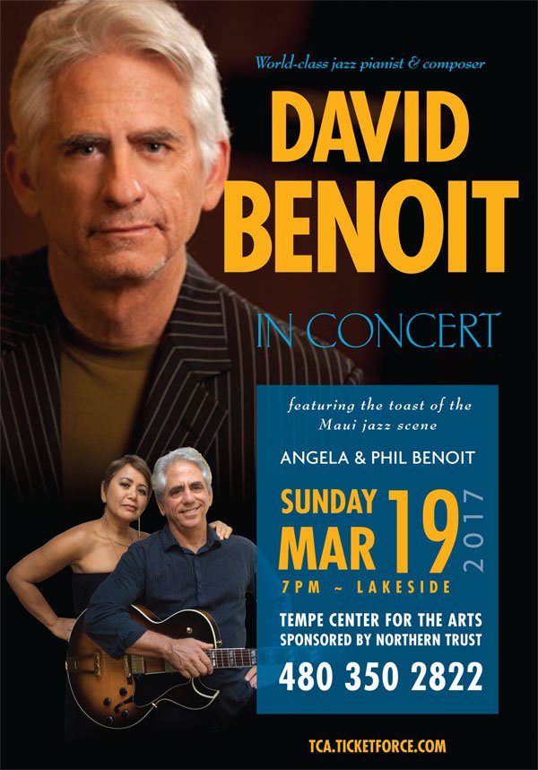 AZ friends - I’ll be at <a href="/TempeArts/">Tempe Arts</a> in 10 days, with my brother Phil and his wife Angela (aka <a href="/benoitjazzworks/">Phil & Angela Benoit</a>). Hope to see you there!