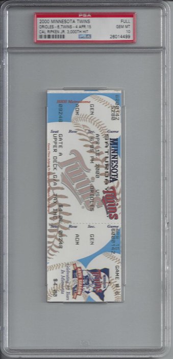 dredaycards's tweet image. Follow, re-tweet, and like for your chance to win this @calripkenjr8 3,000 hit ticket @PSAcard GEM MINT 10. At 500 giveaway will happen !!