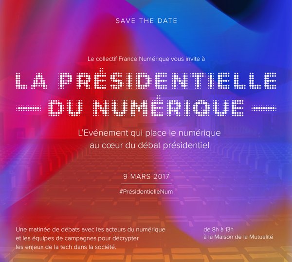 compress_fr's tweet photo. RDV à la Présidentielle du Numérique pour placer la #tech et le #numérique au cœur de la campagne #Presidentielle2017 ! #PrésidentielleNum https://t.co/3MPK3cP1yM