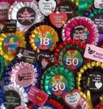 custompartywear's tweet photo. We can make our badge designs into a rosette for your birthday or hen party https://t.co/jIgxt99IX8 #birthdaybadges, #Rosettes, #HenNights https://t.co/nJYKRrqcAA