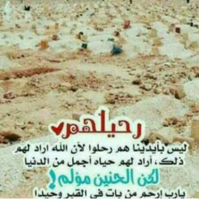 ربي متع ابي واخي بروح وريحان ف جنه نعيمها لا يفنى ربي اجمعنا به في جنتك 
امين يارب العالمين 🌹