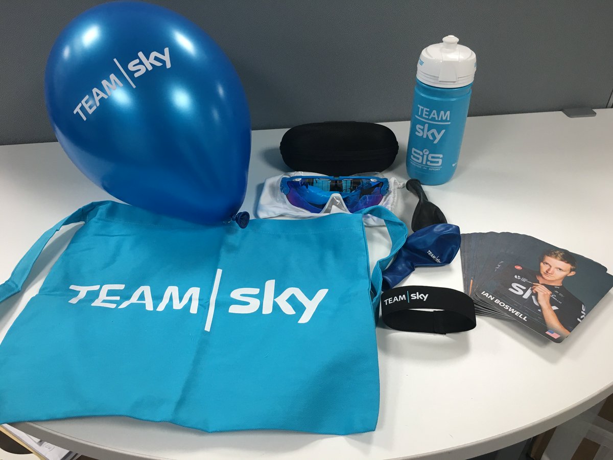 Simply RT &amp; follow @TeamSky for a chance to win all these goodies, including a pair of Oakley glasses and brand new 2017 rider cards!