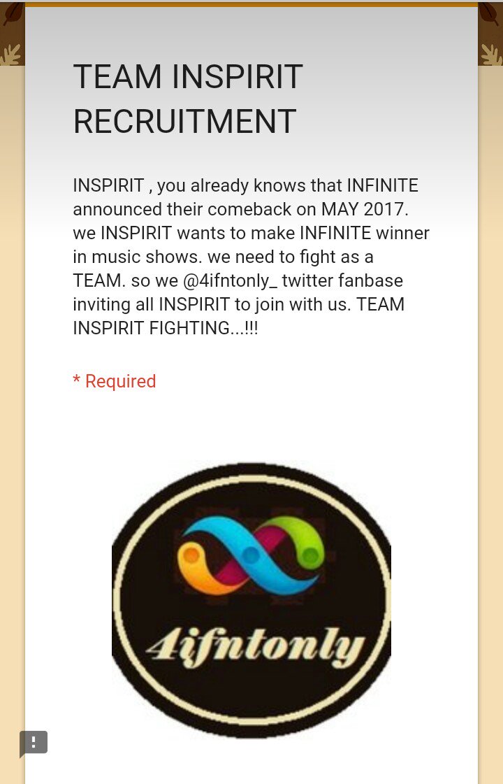 4ifntonly_'s tweet photo. 💠TEAM INSPIRIT RECRUITMENT💠
🔯Event▶MAY/2017 COMEBACK
🚨Join~⏩Streaming Team
               ⏩Voting Team
👉Sign Up-https://t.co/eiN7Lc75sc https://t.co/LS5n2sLwHd