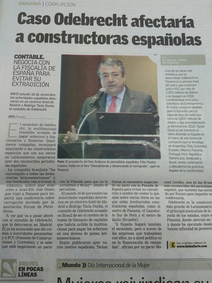 G_GomezJ's tweet photo. La detención del contable de Odebrecht en Madrid hizo que revelará a las autoridades todo el comportamiento Corrupto de esa corporación! https://t.co/i6u3tchYw8