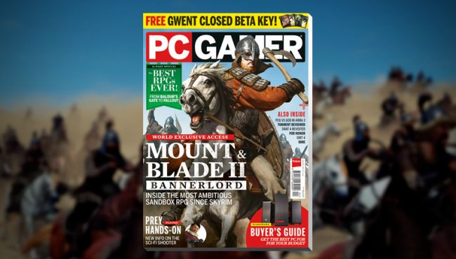 Mount_and_Blade's tweet photo. Bannerlord WOLD EXCLUSIVE feature on cover of @pcgamer magazine this month! See here for NEW screens and details: https://t.co/Oz0Ng2kcKP https://t.co/k0bm2tbubr