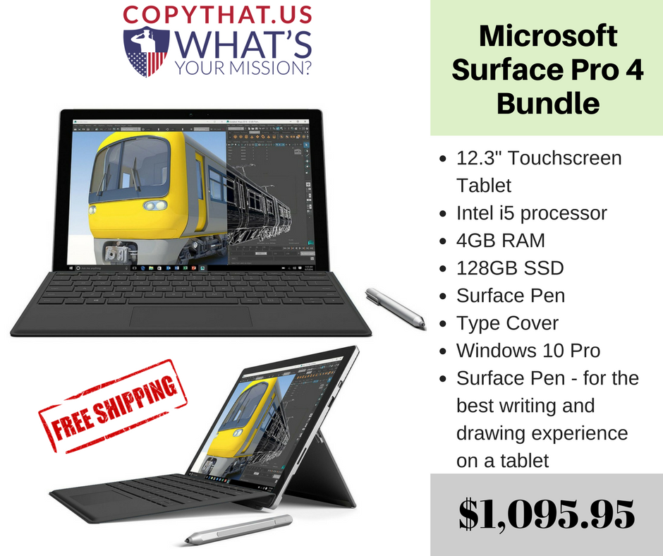 Copy_That_US's tweet photo. #Microsoft Surface Pro 4 Bundle with Surface Pen. @_DealProvider_ #tablet #MicrosoftTablet #freeshipping #amazon https://t.co/Xr8muWc40k https://t.co/ke7n8nnnZd