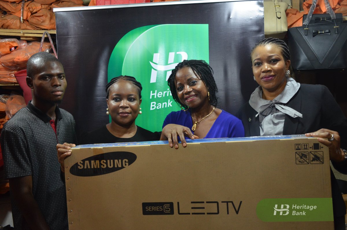 heritagebankplc's tweet photo. Heritage Bank presents 40” LED TV to winners of Happy Days Promo. Read all about it - https://t.co/iEvHcjM4Wo #HappyDaysPromo #HeritageBank https://t.co/eq55SNRCoH