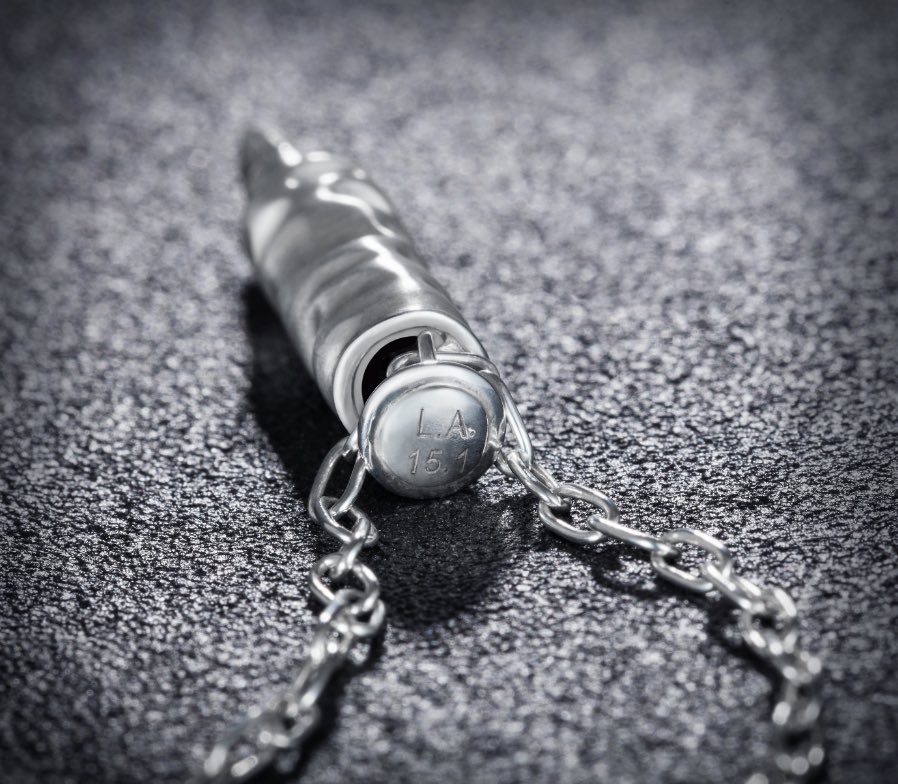 Following #internationalwomensday Julien presents his Bullet Peace necklace which was created as a tribute to his beloved friend Leila #jsay